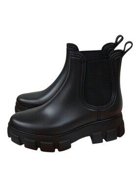 TERMIYFUL Chunky Black Chelsea Rain Boots 10 NEW